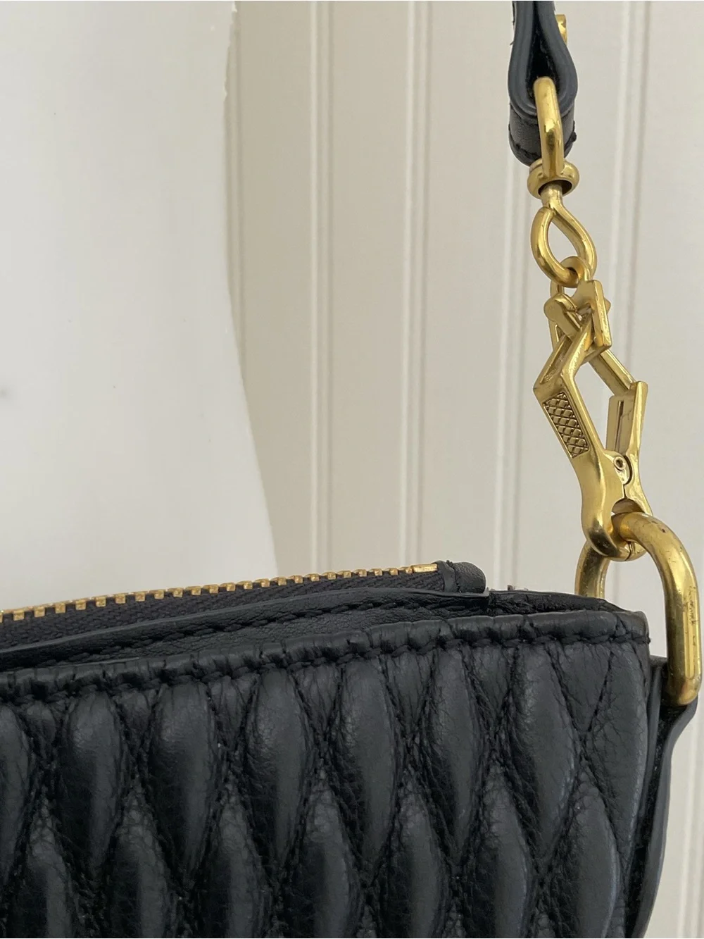 J. Crew Baby Brampton Quilted Leather Hobo Crossbody Bag